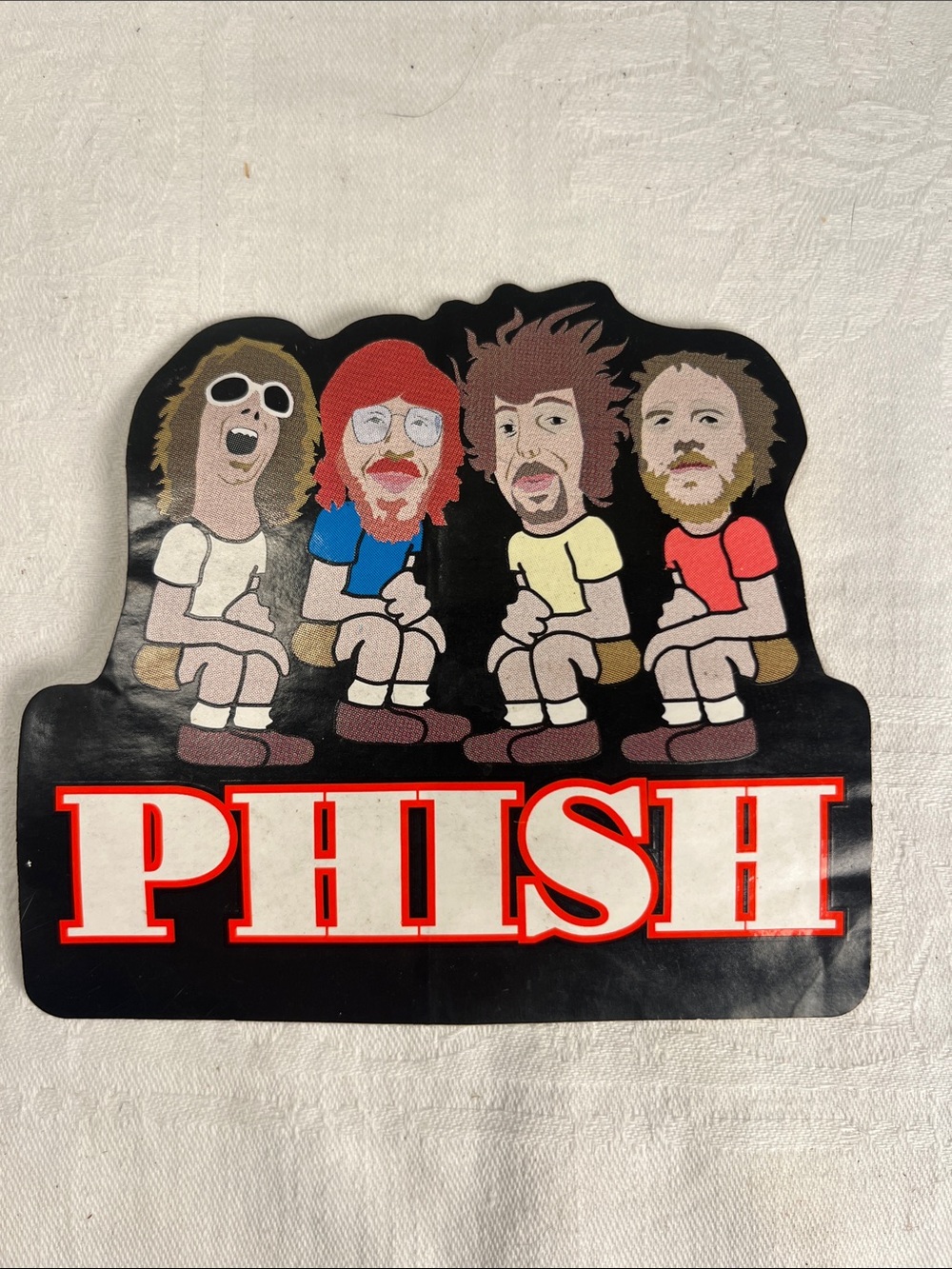 Y2K PHISH Band Sticker with Cartoon Quartet from 2000